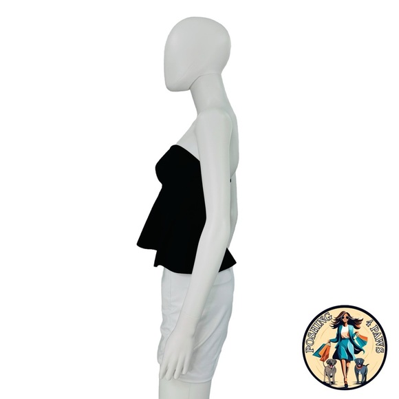 Stella McCartney Compact Knit Strapless Minimalist Bustier Top in Black Size XS - Picture 6 of 11